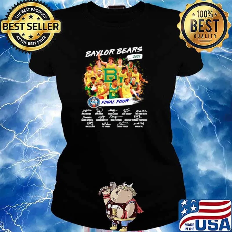 2021 final four Baylor Bears champions players signature Ladies tee