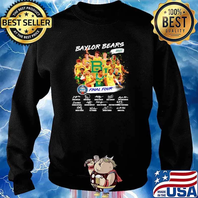 2021 final four Baylor Bears champions players signature Sweater