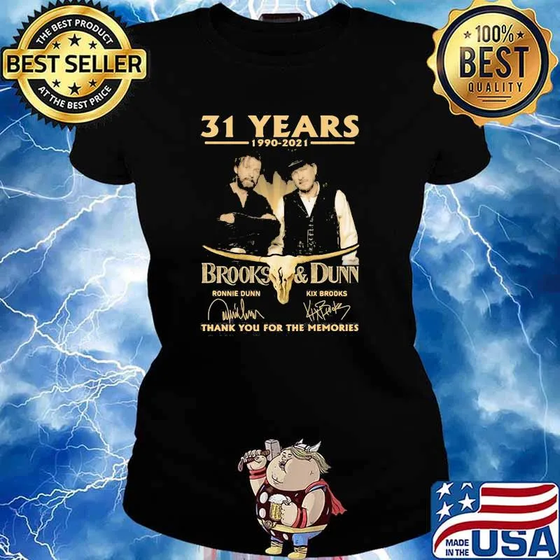 31 Years 1990 2021 Brooks And Dunn Thank You For The Memories Signature Shirt Ladies tee