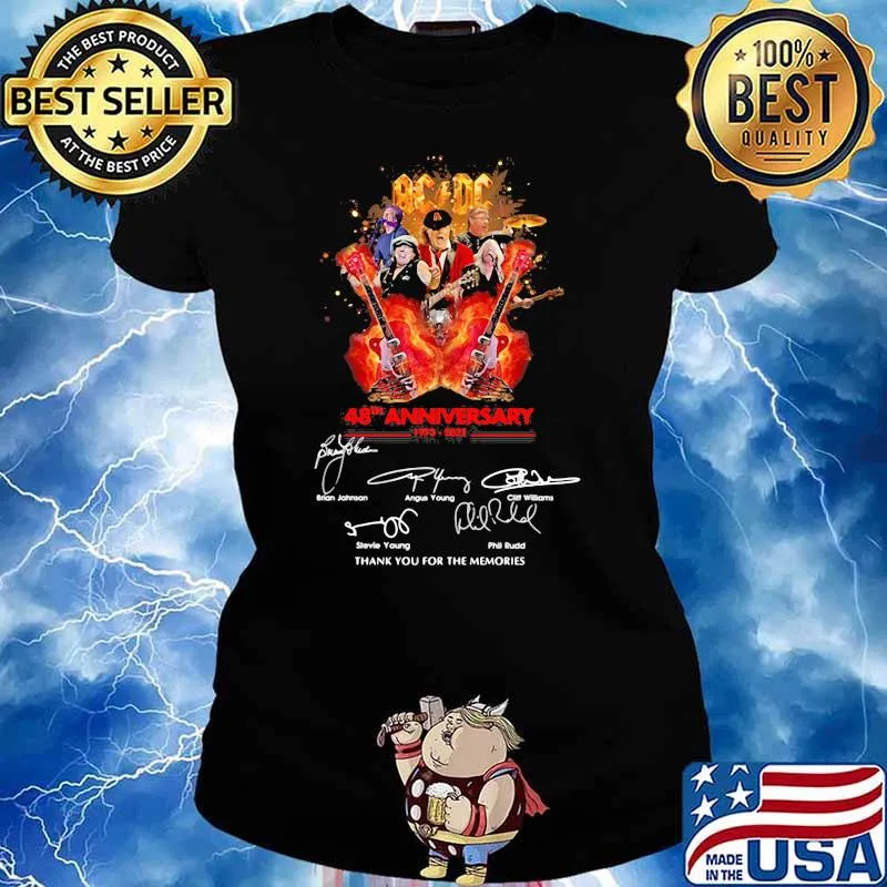 48 Th Anniversary Of ACDC Thank You For The Memories Signature Shirt Ladies tee