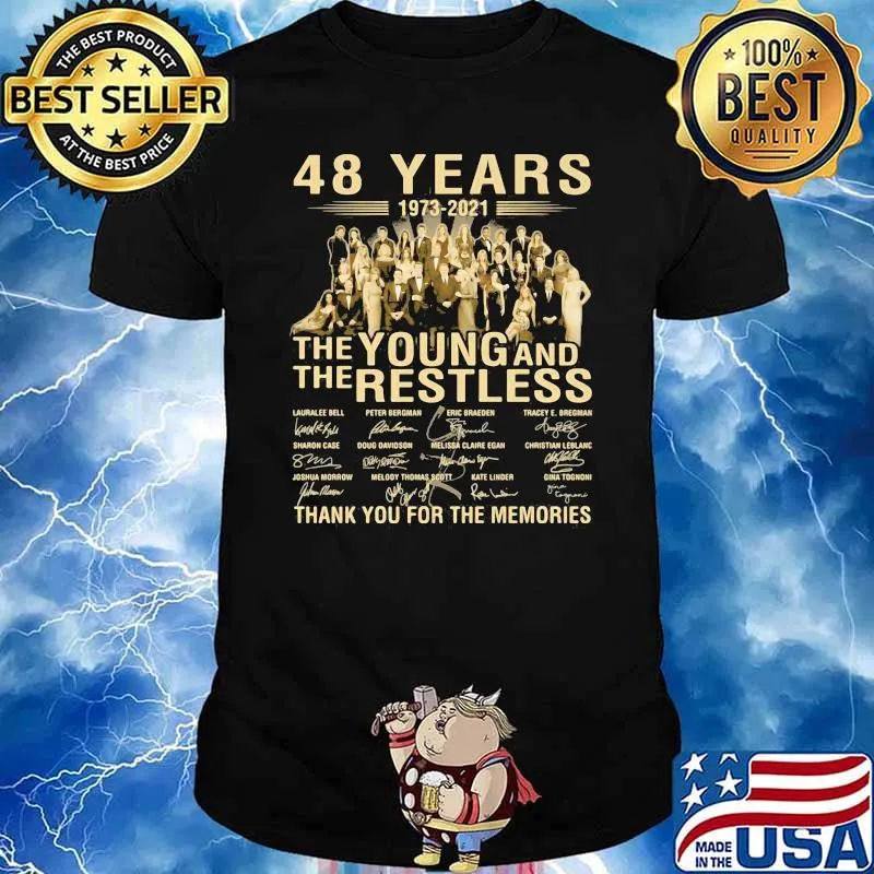 48 Years 1973 2021 The Young And The Restless Thank You For The Memories Signature Shirt