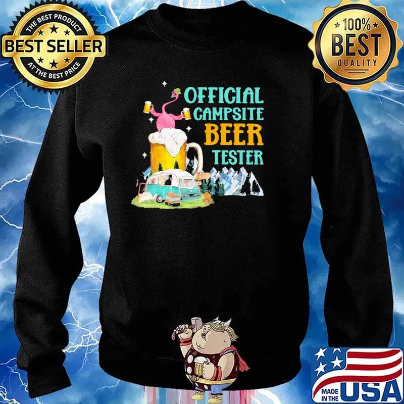 Camping Flamingo Beer Official campsite beer tester Shirt Sweater