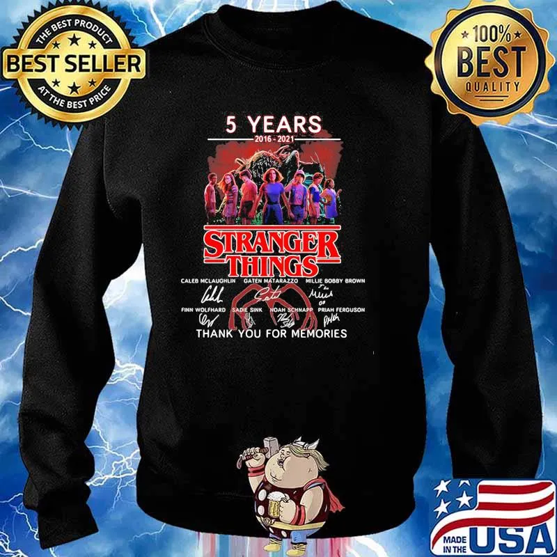 5 Years 2016 2021 Stranger Things Thank You For The Memories Signature Shirt Sweater