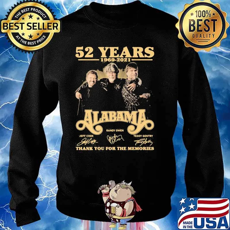 52 Years 1969 2021 Alabama Thank You For The Memories Signature Shirt Sweater
