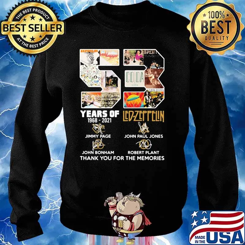 53 Years Of 1968 2021 Led Zeppelin Thank You For The Memories Signature Shirt Sweater