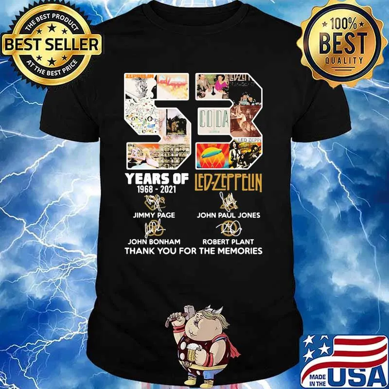 53 Years Of 1968 2021 Led Zeppelin Thank You For The Memories Signature Shirt