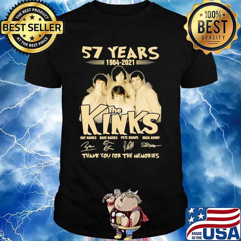 57 Years 1964 2021 The Kinks Thank You For The Memories Signature Shirt