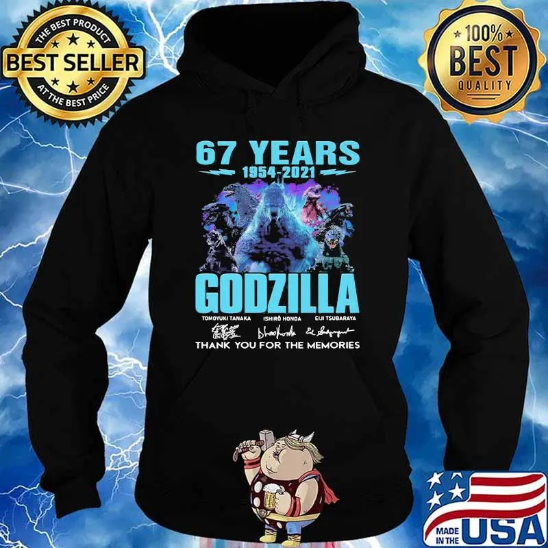 67 Years 1954 2021 Godzilla Thank You For The Memories Signature Shirt Hoodie