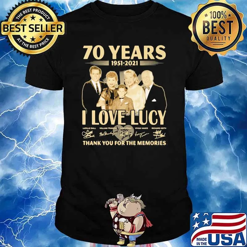 70 Years 1951 2021 I Love Lucy Thank You For The Memories Signature Shirt