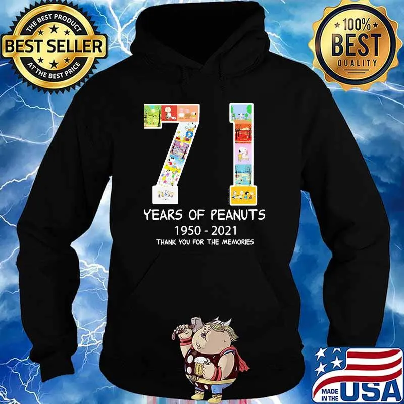 71 Years Of Peanuts 1950 2021 Thank You For The Memories Shirt Hoodie