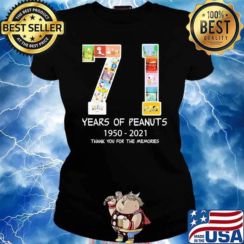 71 Years Of Peanuts 1950 2021 Thank You For The Memories Shirt Ladies tee