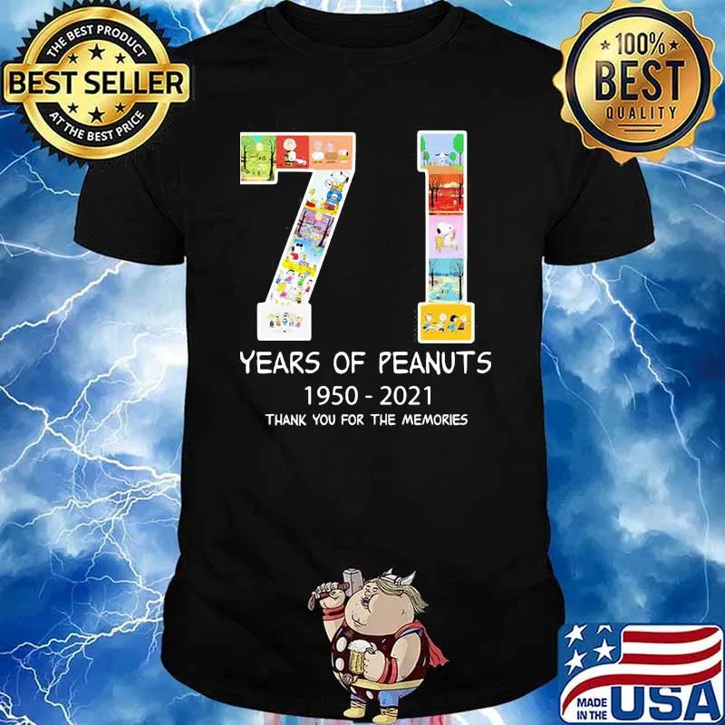 71 Years Of Peanuts 1950 2021 Thank You For The Memories Shirt