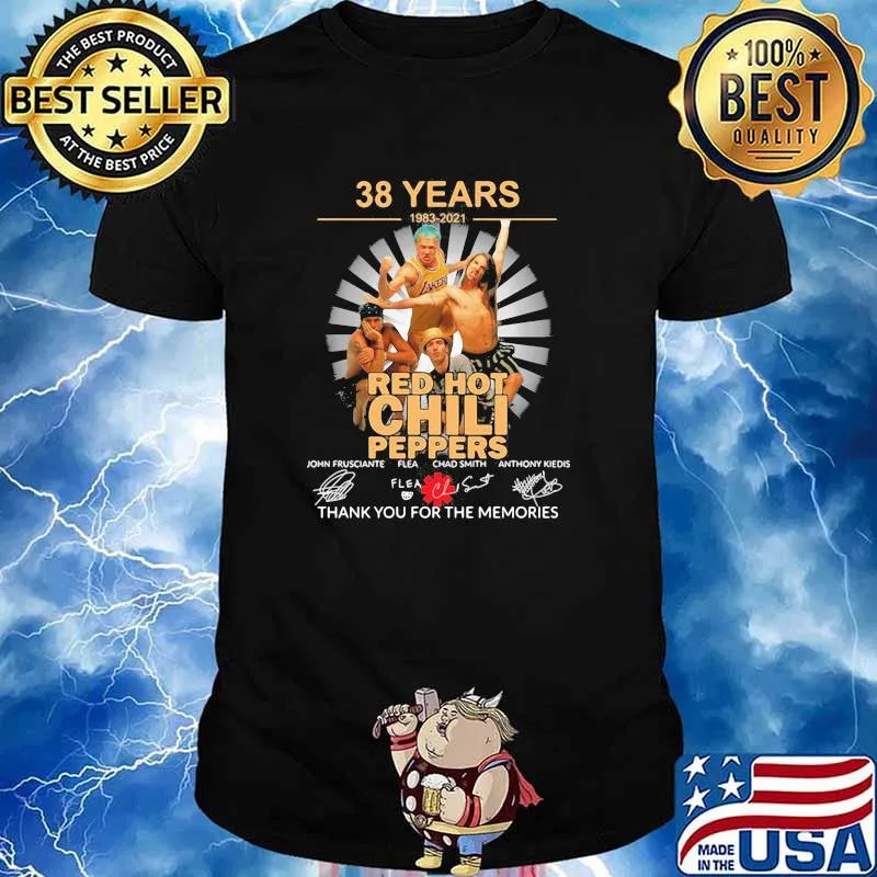 38 Years 1983 2021 Red Hot Chili Peppers Thank You For The Memories Signature Shirt