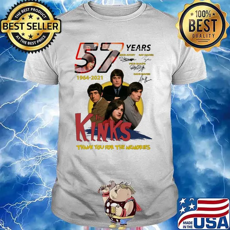 57 Years 1964 2021 The Kinks Thank You For The Memories Signature Shirt