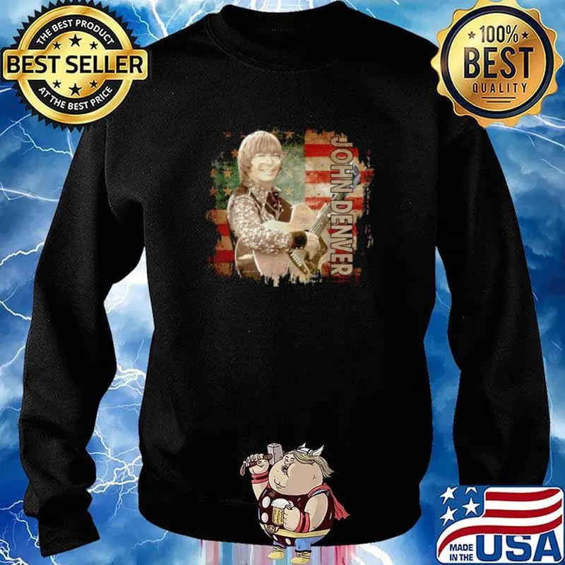 Graphic John Art Denver Vaporware Music Retro Flag American Shirt Sweater