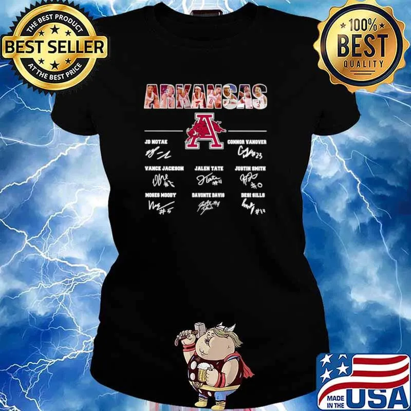 Arkansas Razorbacks Jd Notae Connor Vanover Signatures Ladies tee