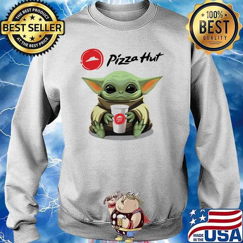 Baby Yoda Holding Pizza Hut Shirt Sweater