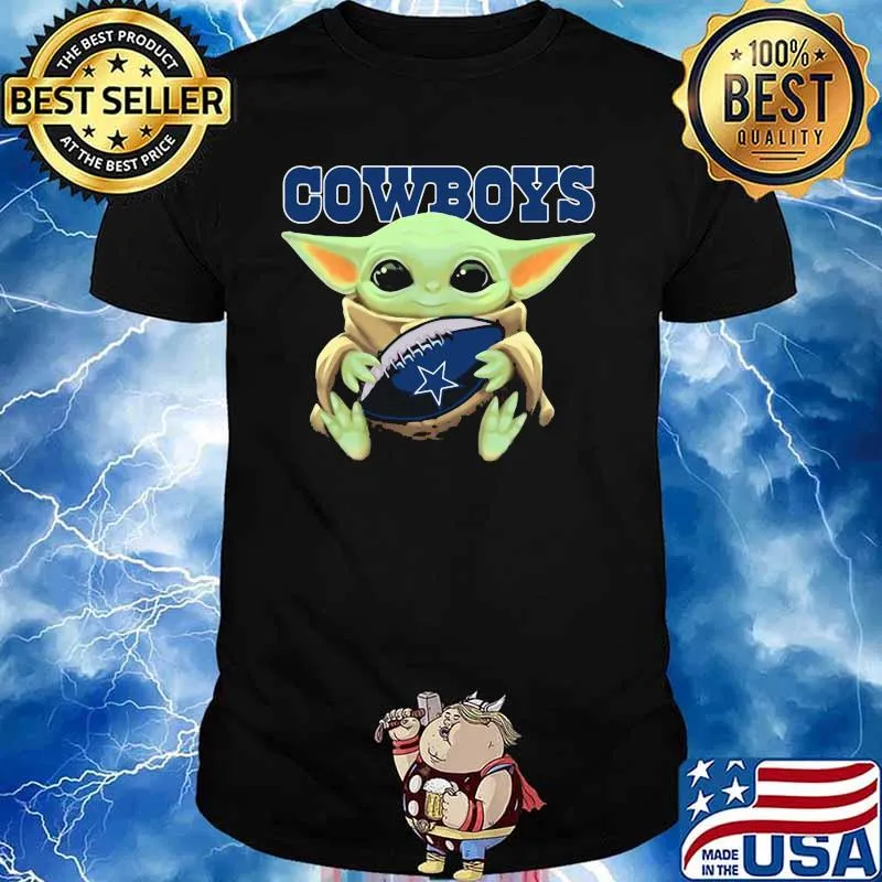 Baby Yoda Hug Ball Team Cowboys Shirt