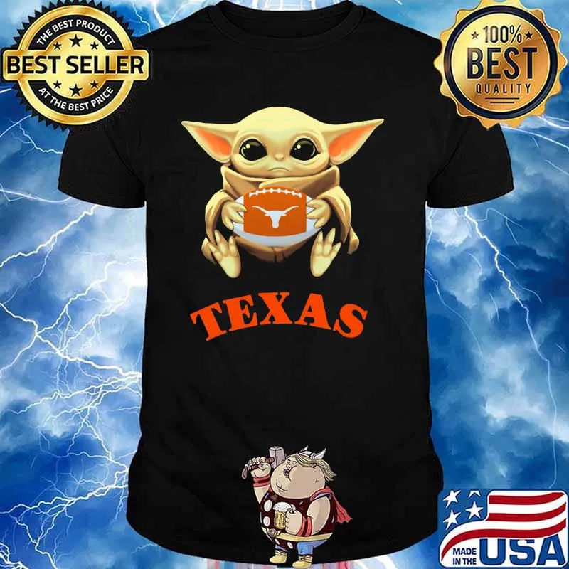 Baby Yoda Hug Ball Team Texas Longhorns Shirt