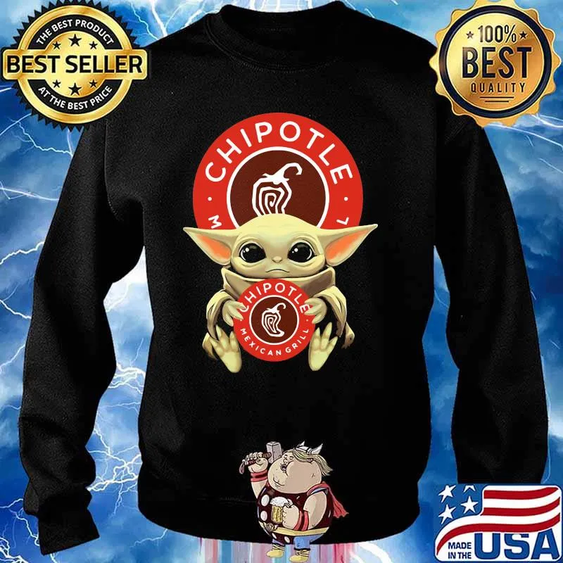 Baby Yoda Hug Chipotle Mexican Girl Logo Shirt Sweater