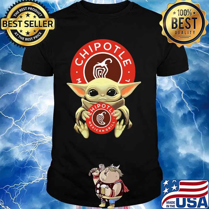 Baby Yoda Hug Chipotle Mexican Girl Logo Shirt