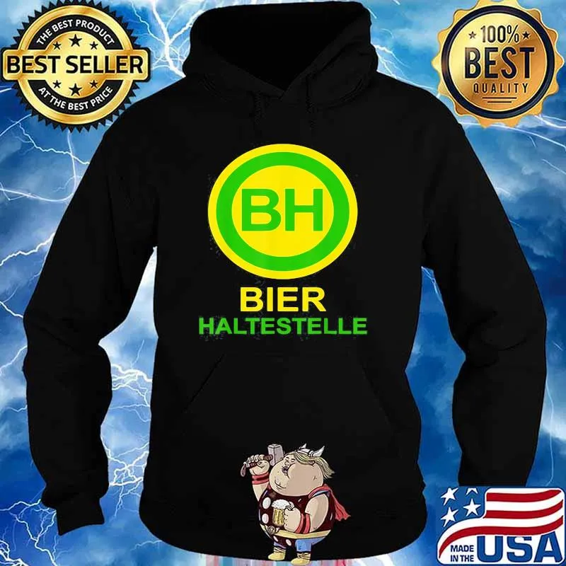 Bier Haltestelle Shirt Hoodie