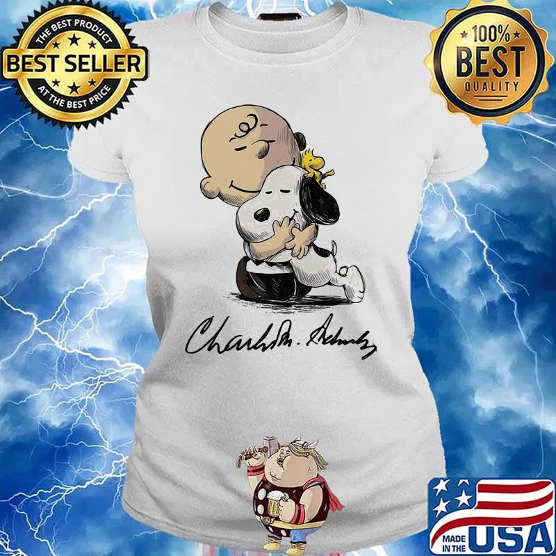 Charlie Hug Snoopy Signature Shirt Ladies tee