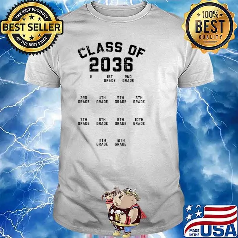 Class Of 2036 Handprint First Day Kindergarten Grow With Me Shirt