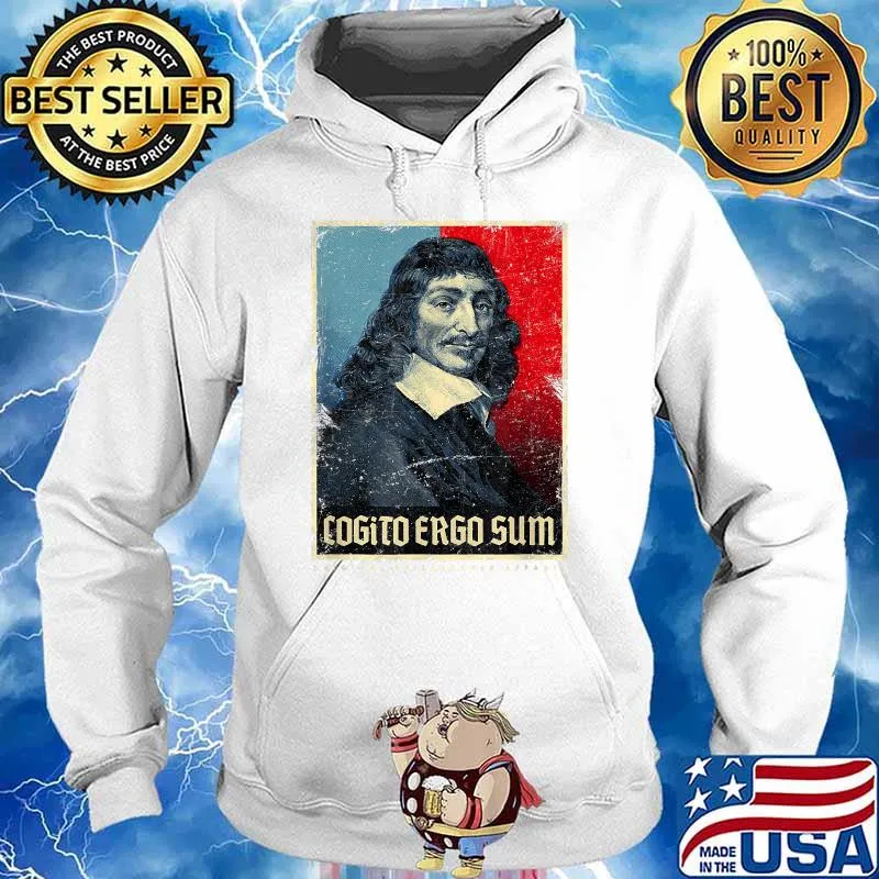 Cogito Ergo Sum René Descartes Principles Philosophy Vintage Shirt Hoodie
