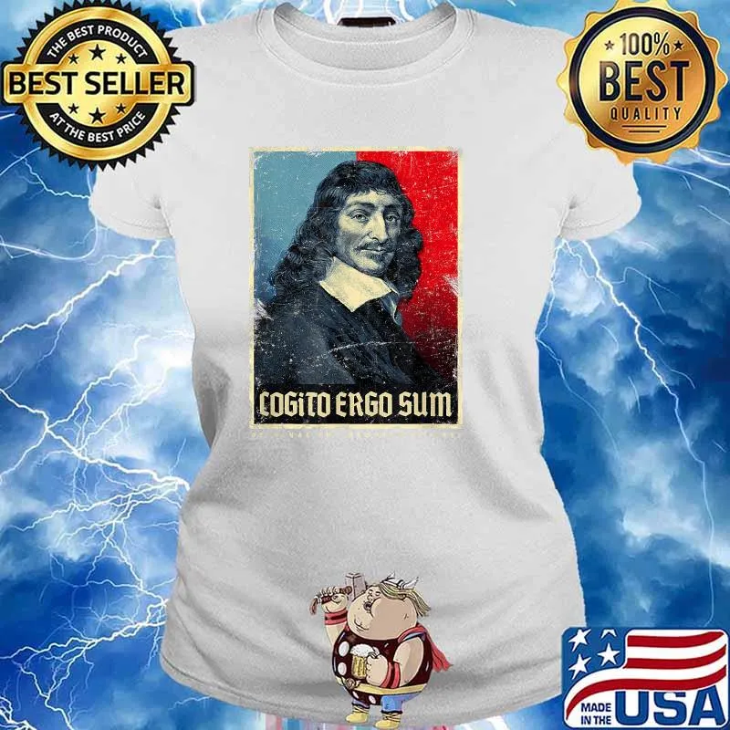 Cogito Ergo Sum René Descartes Principles Philosophy Vintage Shirt Ladies tee