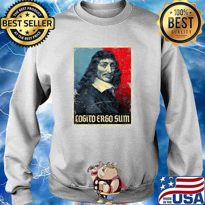 Cogito Ergo Sum René Descartes Principles Philosophy Vintage Shirt Sweater
