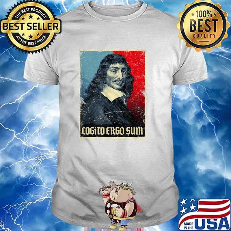 Cogito Ergo Sum René Descartes Principles Philosophy Vintage Shirt