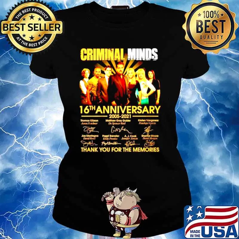 Criminal Minds 16th Anniversary 2005 2021 thank you for the memories Ladies tee