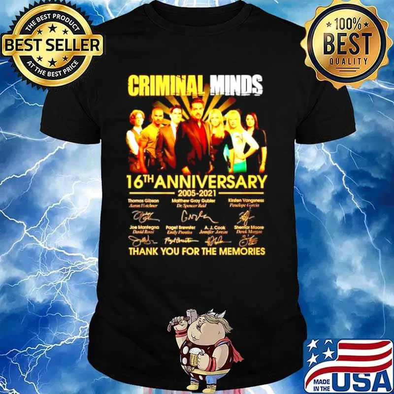 Criminal Minds 16th Anniversary 2005 2021 thank you for the memories shirt