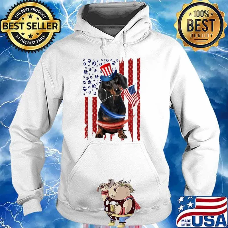 Dachshund Independence Day Flag Shirt Hoodie