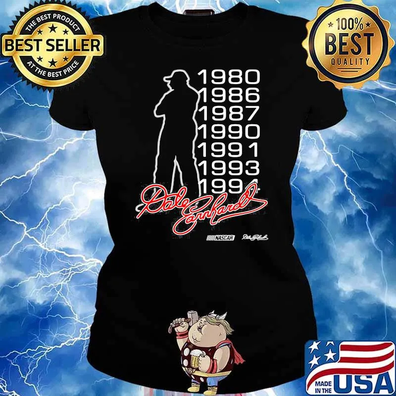 Dale Earnhardt Nascar Racing Signature 1980 1994 Shirt Ladies tee