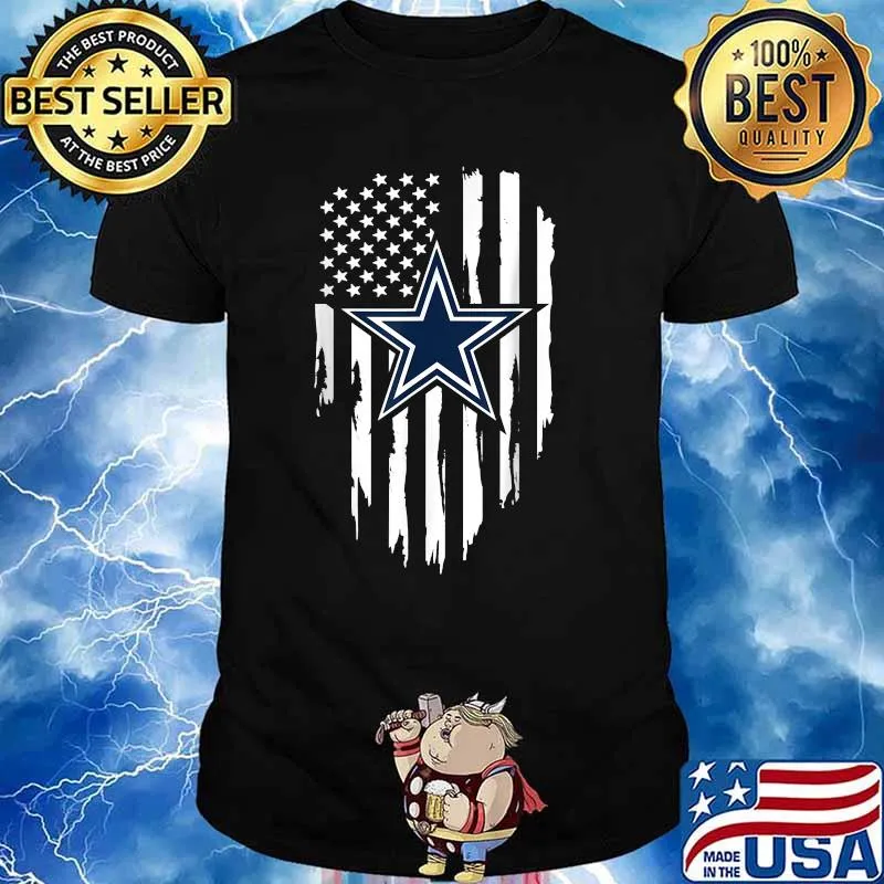 Dallas Fan Football Love CowBoys Best Father's Day American Flag Shirt