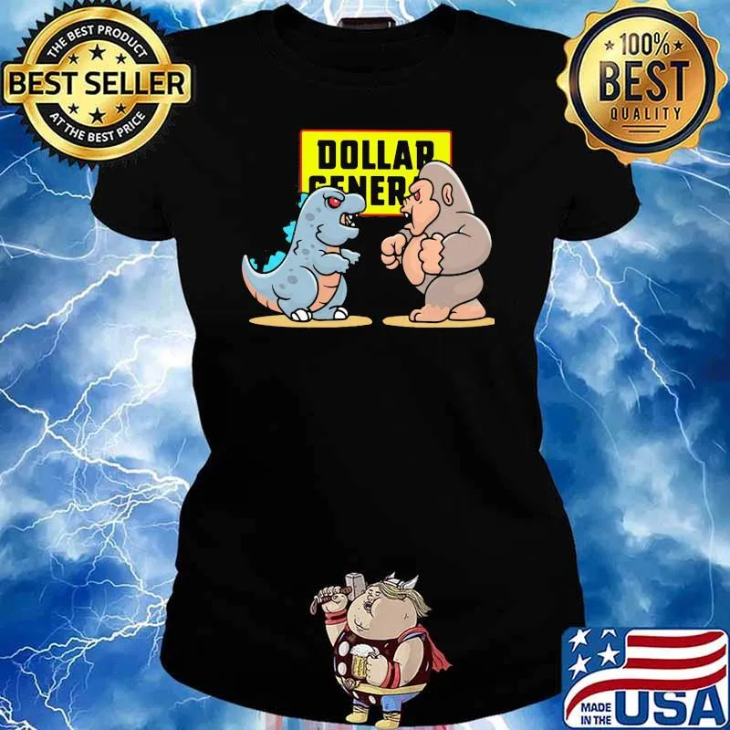 Dollar General Baby Kong And Baby Godzilla Shirt Ladies tee