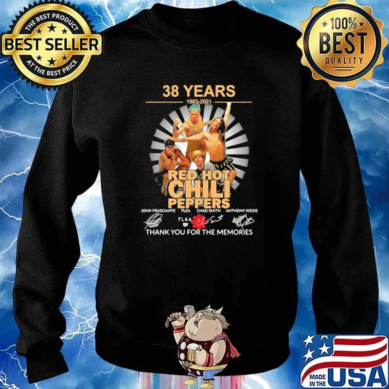 38 Years 1983 2021 Red Hot Chili Peppers Thank You For The Memories Signature Shirt Sweater