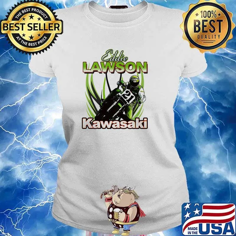 Eddie Lawson Kawasaki King Of The Mountain World Champion Motorcycle Shirt Ladies tee