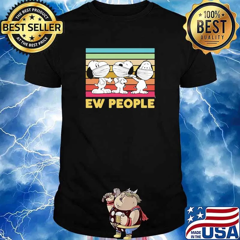 Ew People Three Snoopy Wear Mask VIntage Shirt