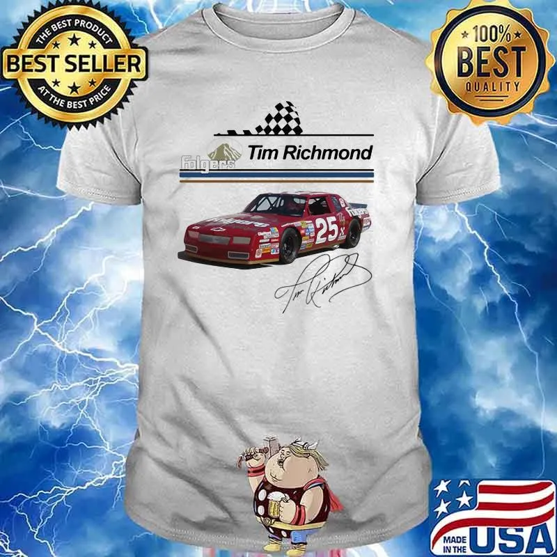 Folgers Tim Richmond Nascar Signature Shirt