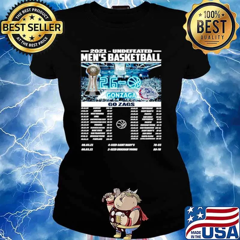 Gonzaga Bulldogs Champions 2021 Undefeated Men’s Basketball Regular Season Ladies tee