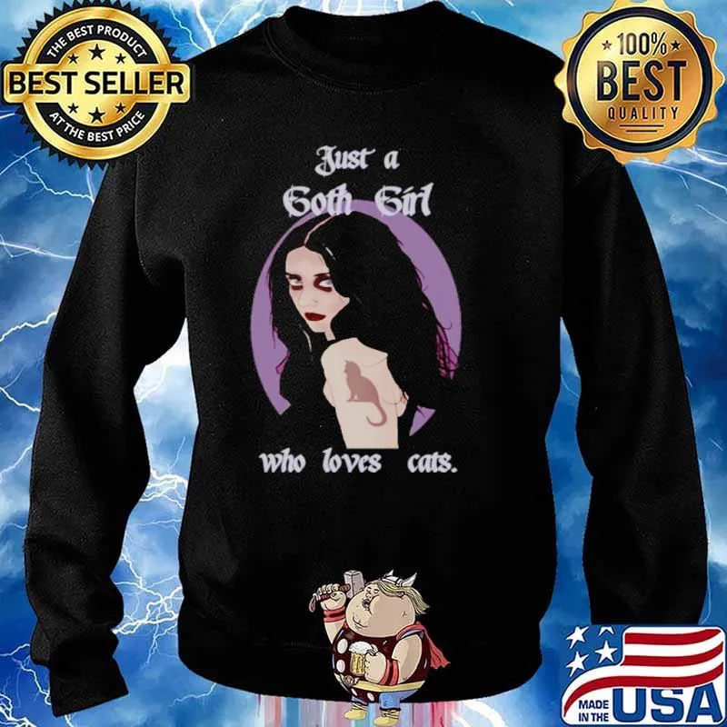 Goth girl loves cats, Gothic, Cat Goth, Goth girl Sweater