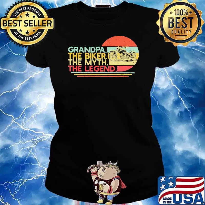 Grandpa The Biker The Myth The Legend Vintage Shirt Ladies tee
