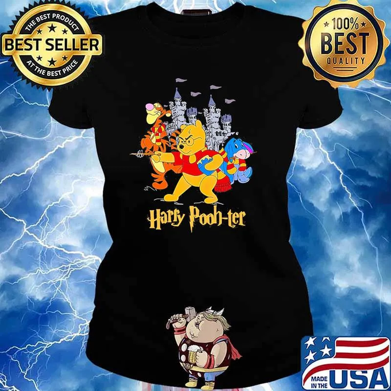 Harry Poohter Pooh Bear Tiger Donkey Shirt Ladies tee