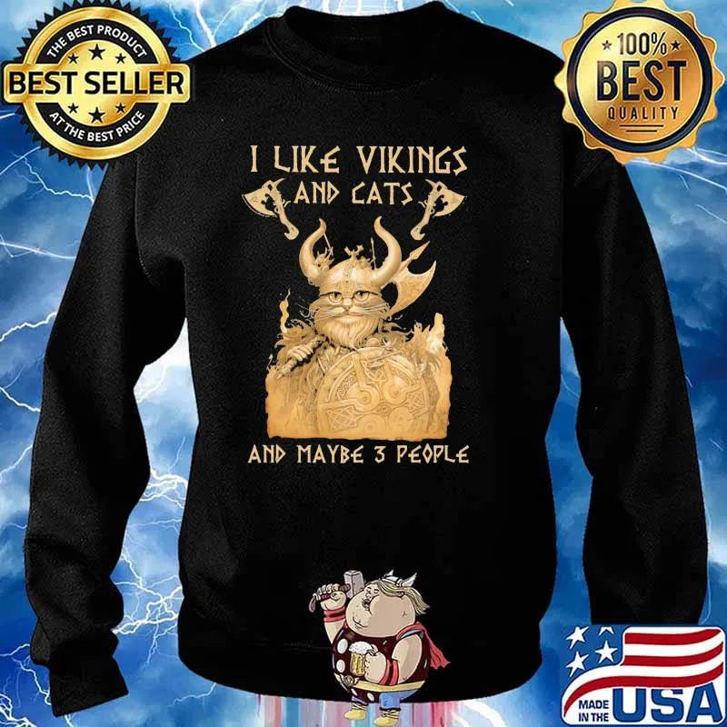 I Like Vikings And Cats And Maybe 3 People Shirt Sweater