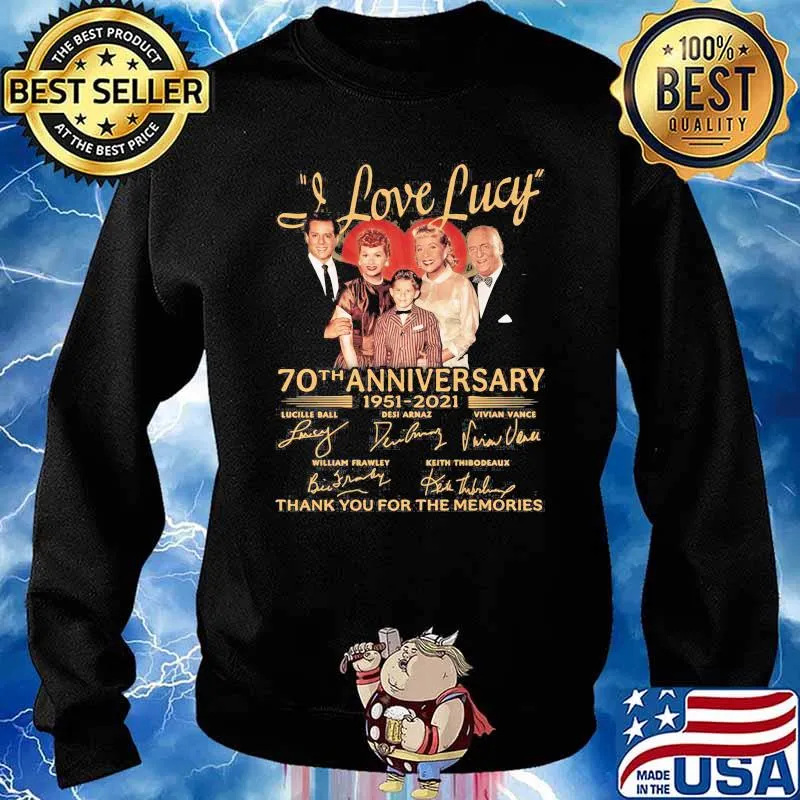 I Love Lucky 70th Anniversary 1951 2021 Thank You For The Memories Signature Shirt Sweater