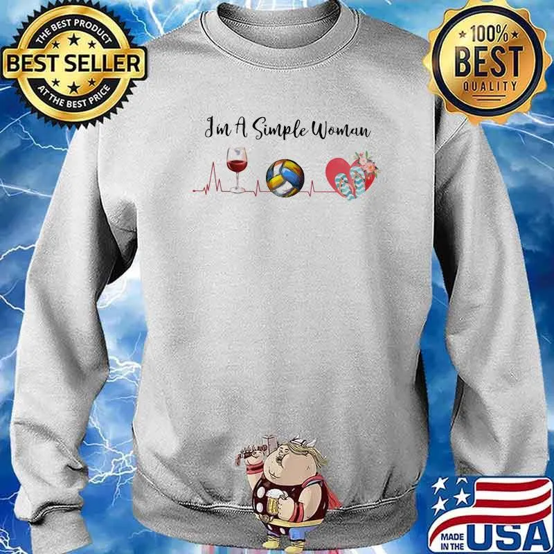I'm A Simple Women Wine Volleyball Shoes Shirt Sweater