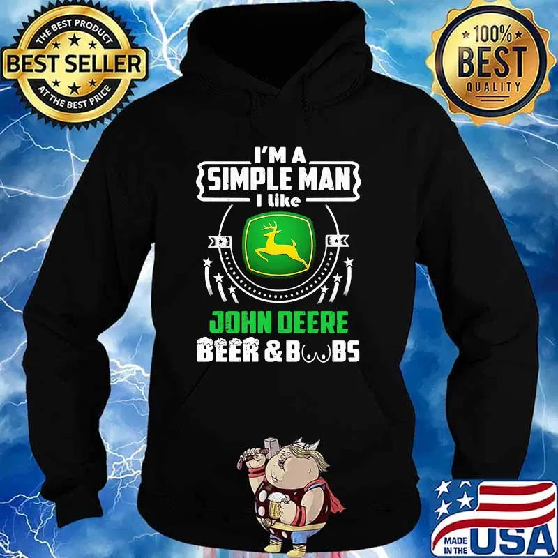 Im A Simple Man I Like John Deere Beer Boobs Shirt' Hoodie